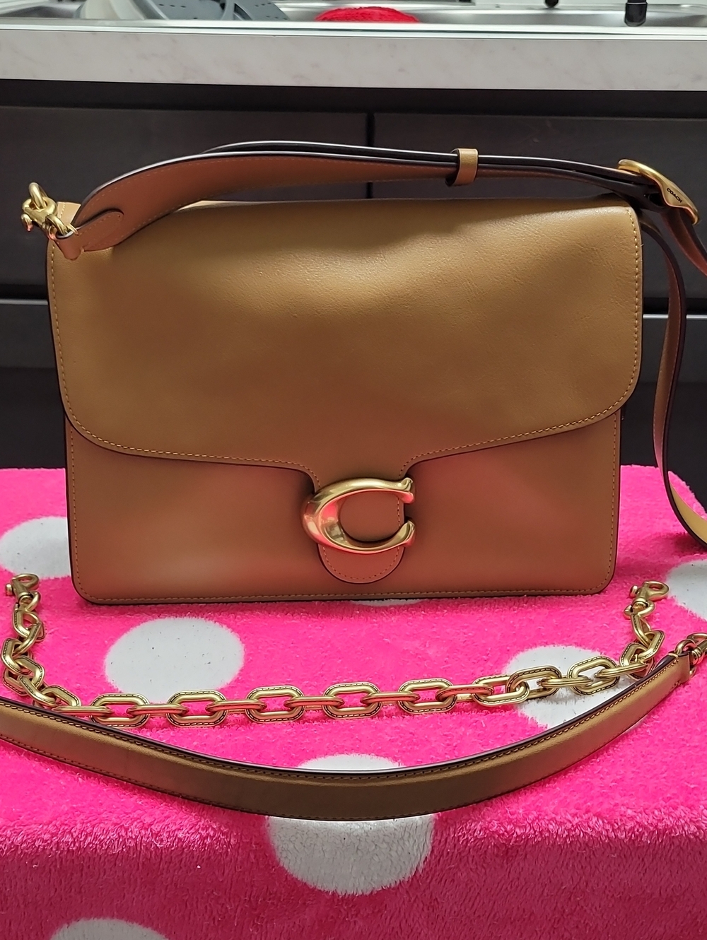 Coach Leather Chain Tabby 30 In Honey Brown - Picture 16 of 16